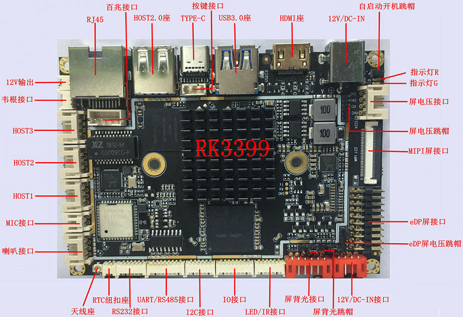 RK3399安卓解码驱动一体板(v1.0)